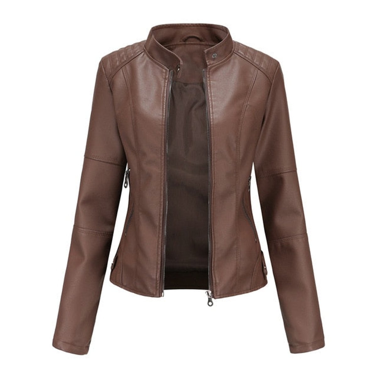 Romina | Elegante Bikerjacke mit Stehkragen