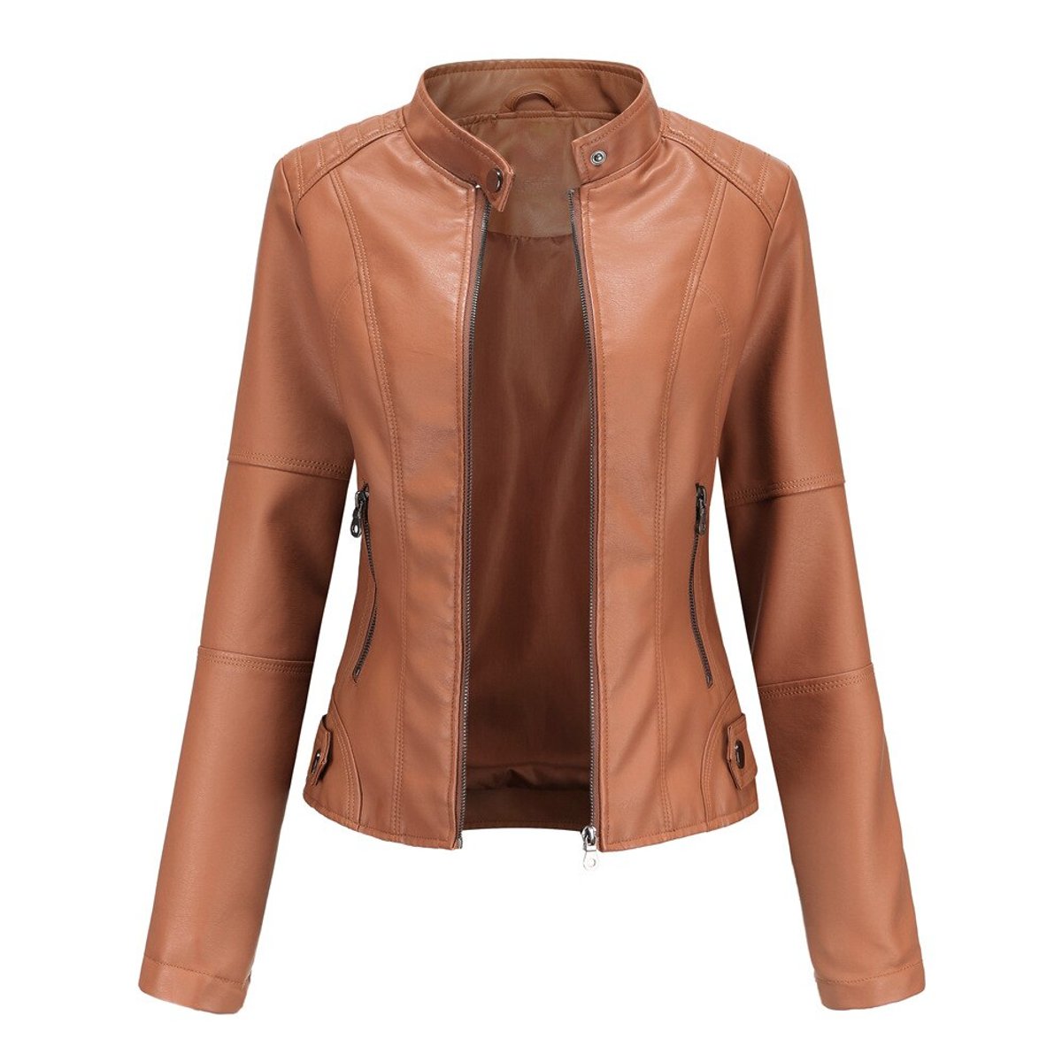 Romina | Elegante Bikerjacke mit Stehkragen