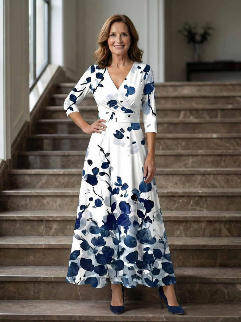 Morwenna | Wickel-Maxikleid mit Blumenmuster