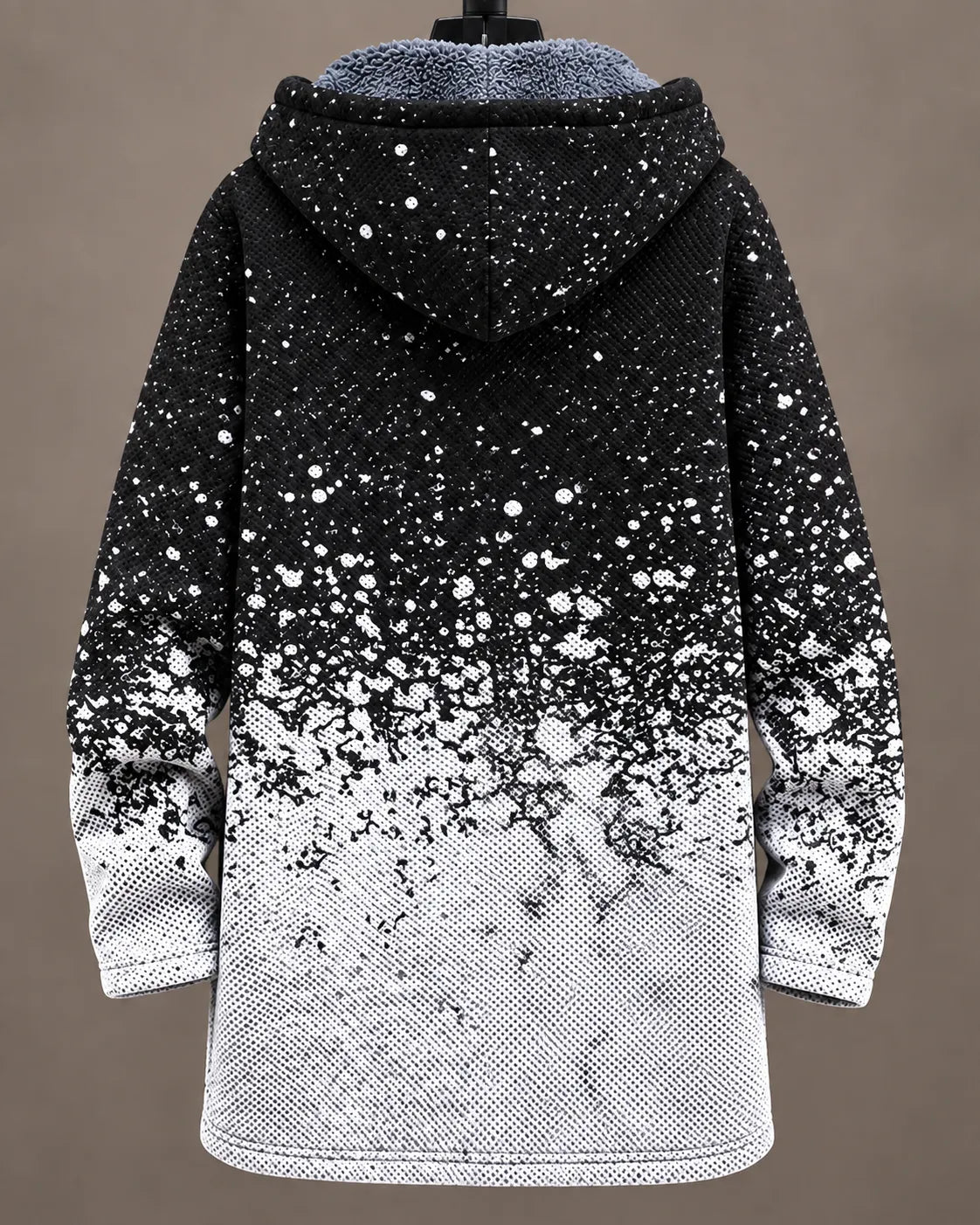 Celeste Monochrome Gesprenkelte Kapuzenjacke