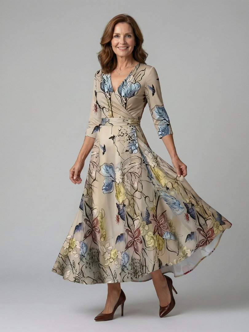 Morwenna | Wickel-Maxikleid mit Blumenmuster
