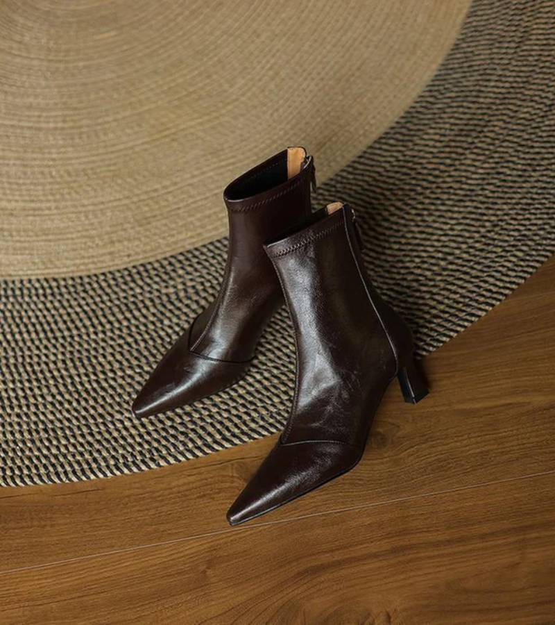 Charlotte-May | Lederstiefeletten mit Absatz