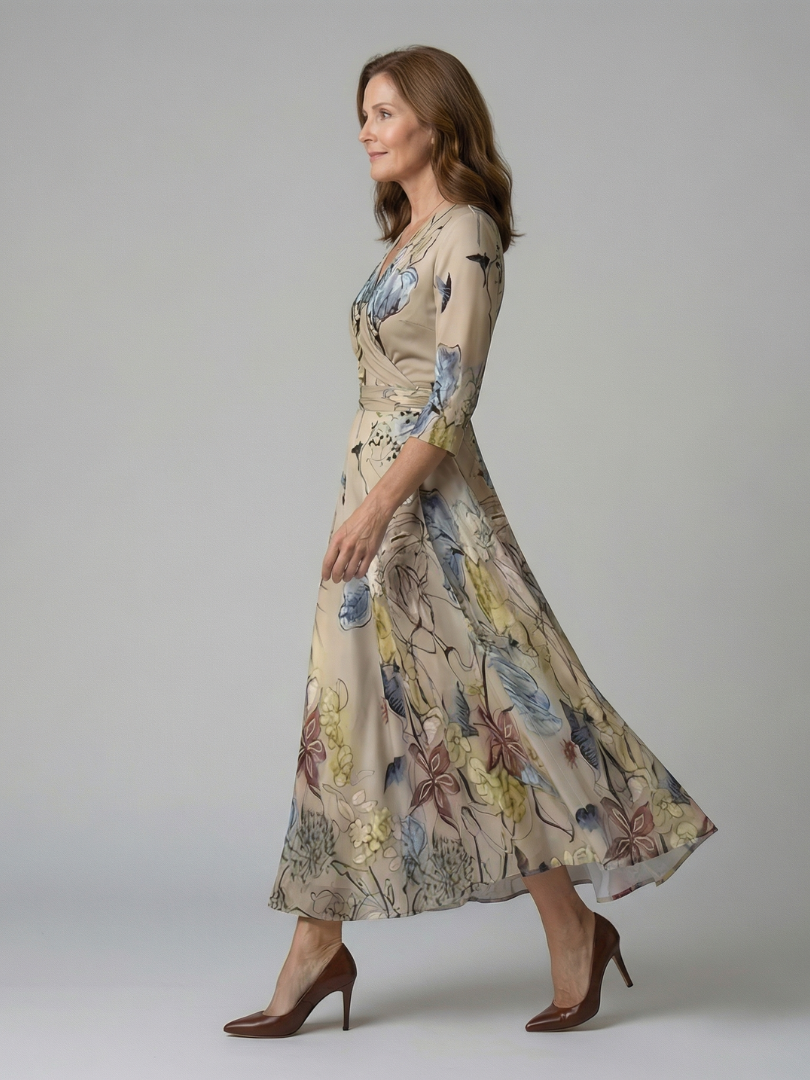 Morwenna | Wickel-Maxikleid mit Blumenmuster