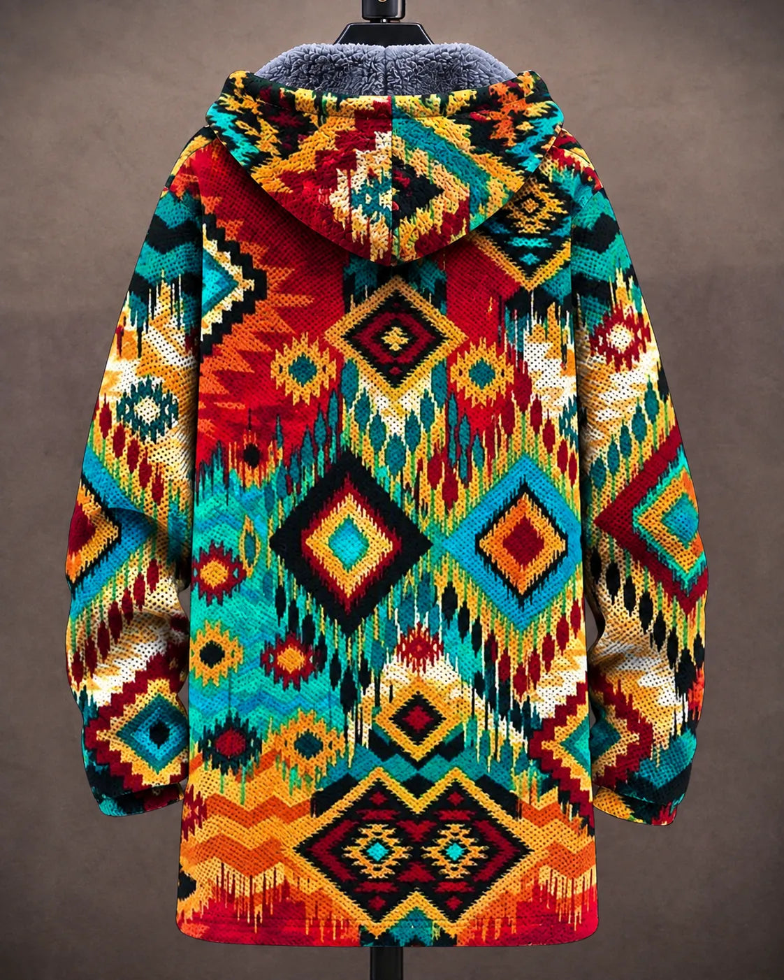 Paloma | Kapuzenjacke mit farbenfrohem Mosaikmuster