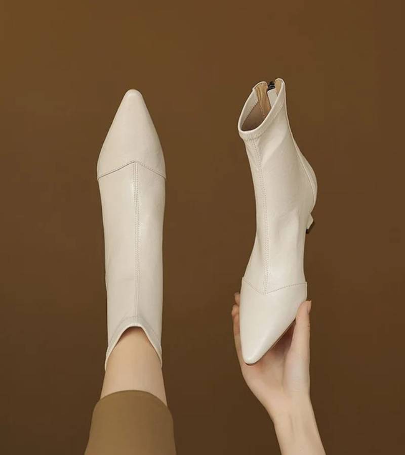 Charlotte-May | Lederstiefeletten mit Absatz
