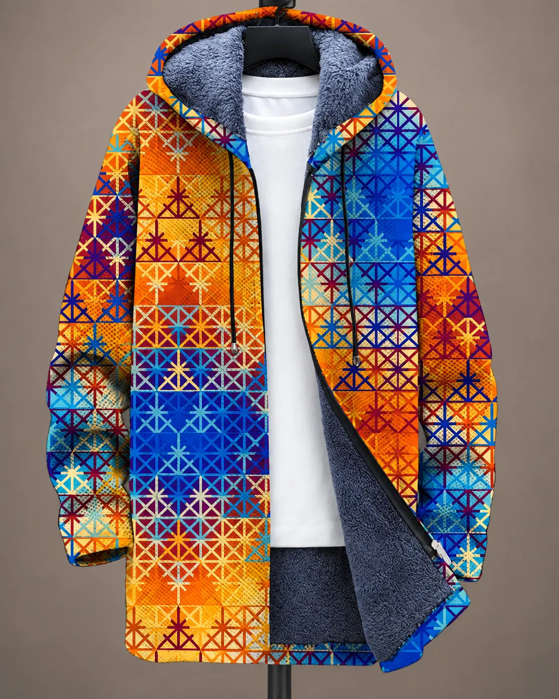 Elara Heritage-Kapuzenjacke mit Geometrischem Muster
