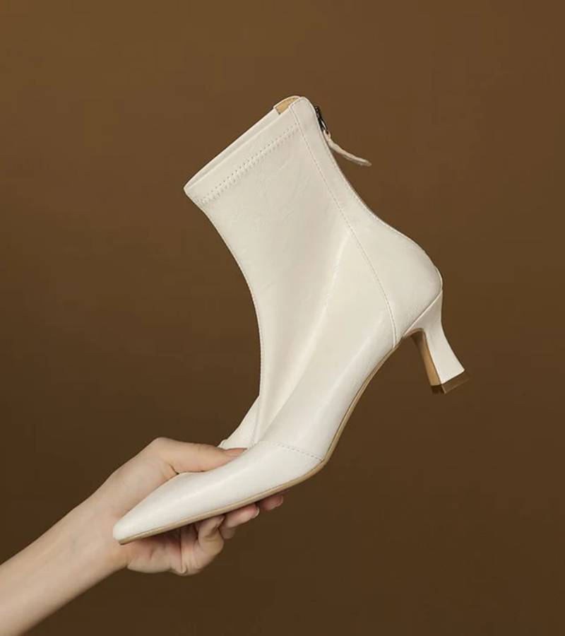 Charlotte-May | Lederstiefeletten mit Absatz