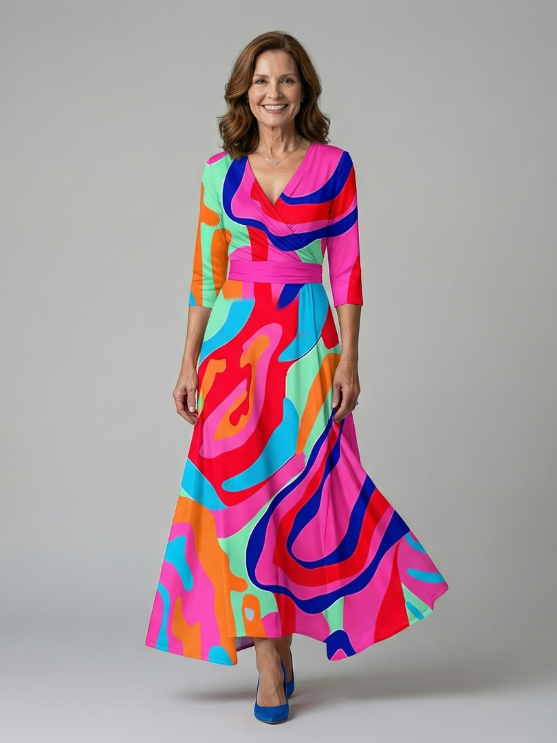 Morwenna | Wickel-Maxikleid mit Blumenmuster