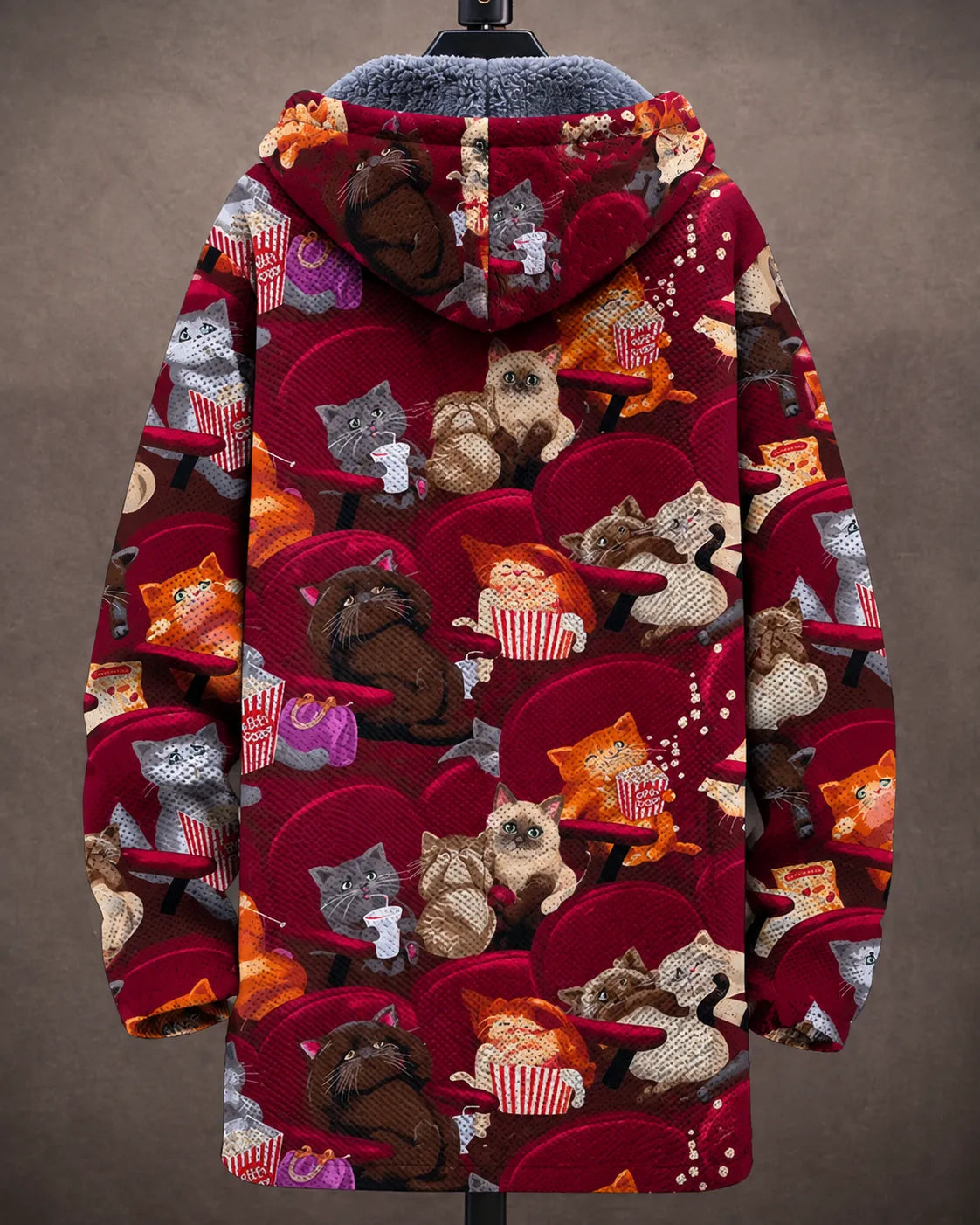Delilah | Kapuzenjacke mit Kino-Katzenmuster