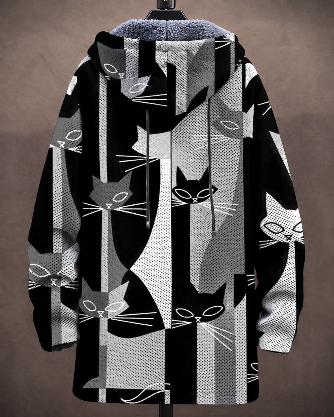 Celeste | Kapuzenjacke mit modernem Katzenmuster