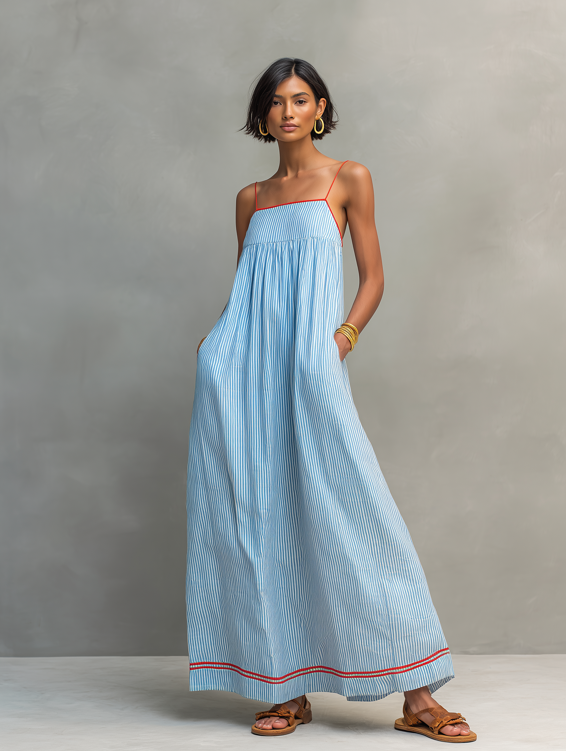 Petra | Gestreiftes Maxikleid