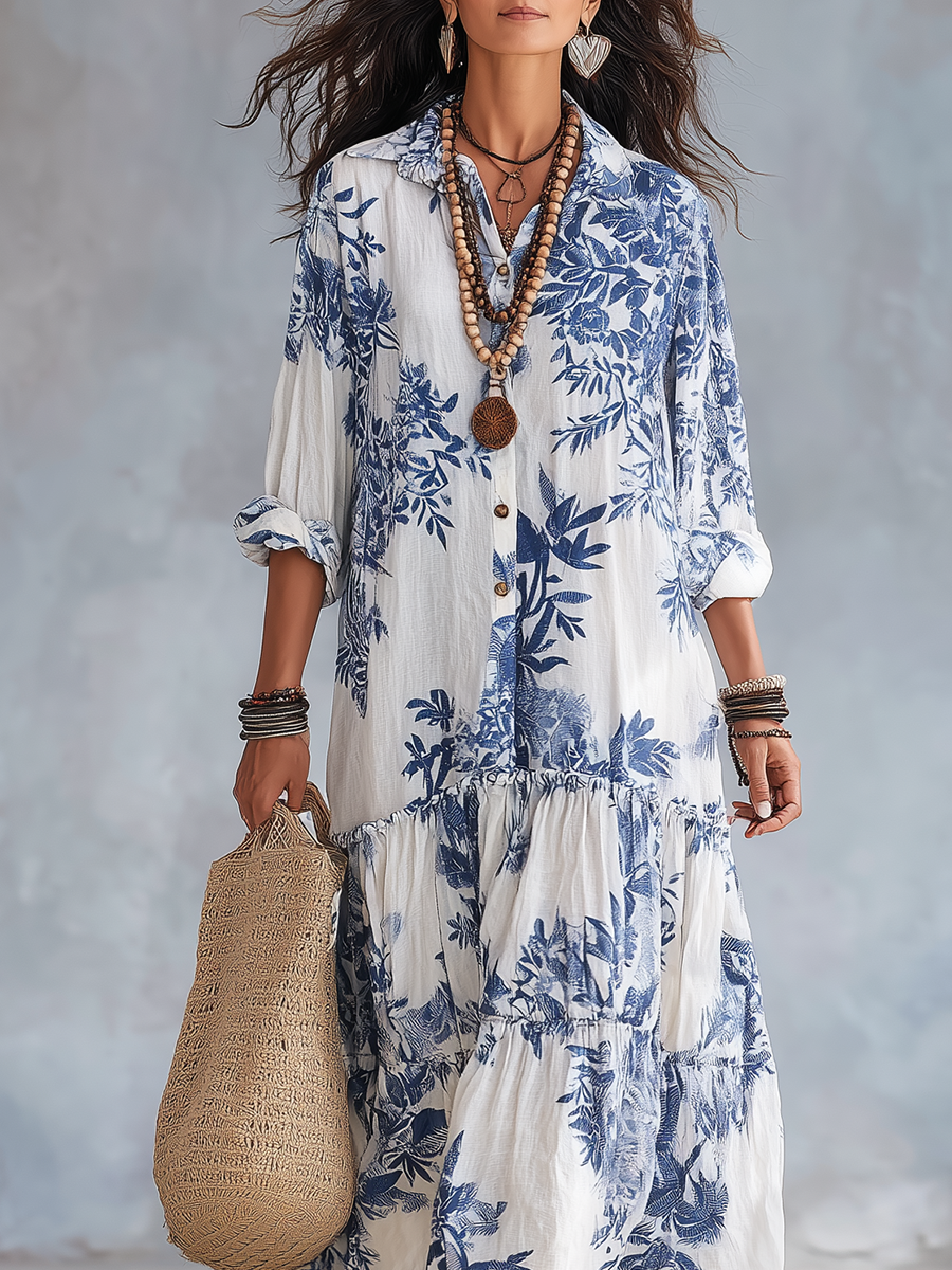 Alvilda – Maxikleid im Boho-Stil mit Blumenmuster