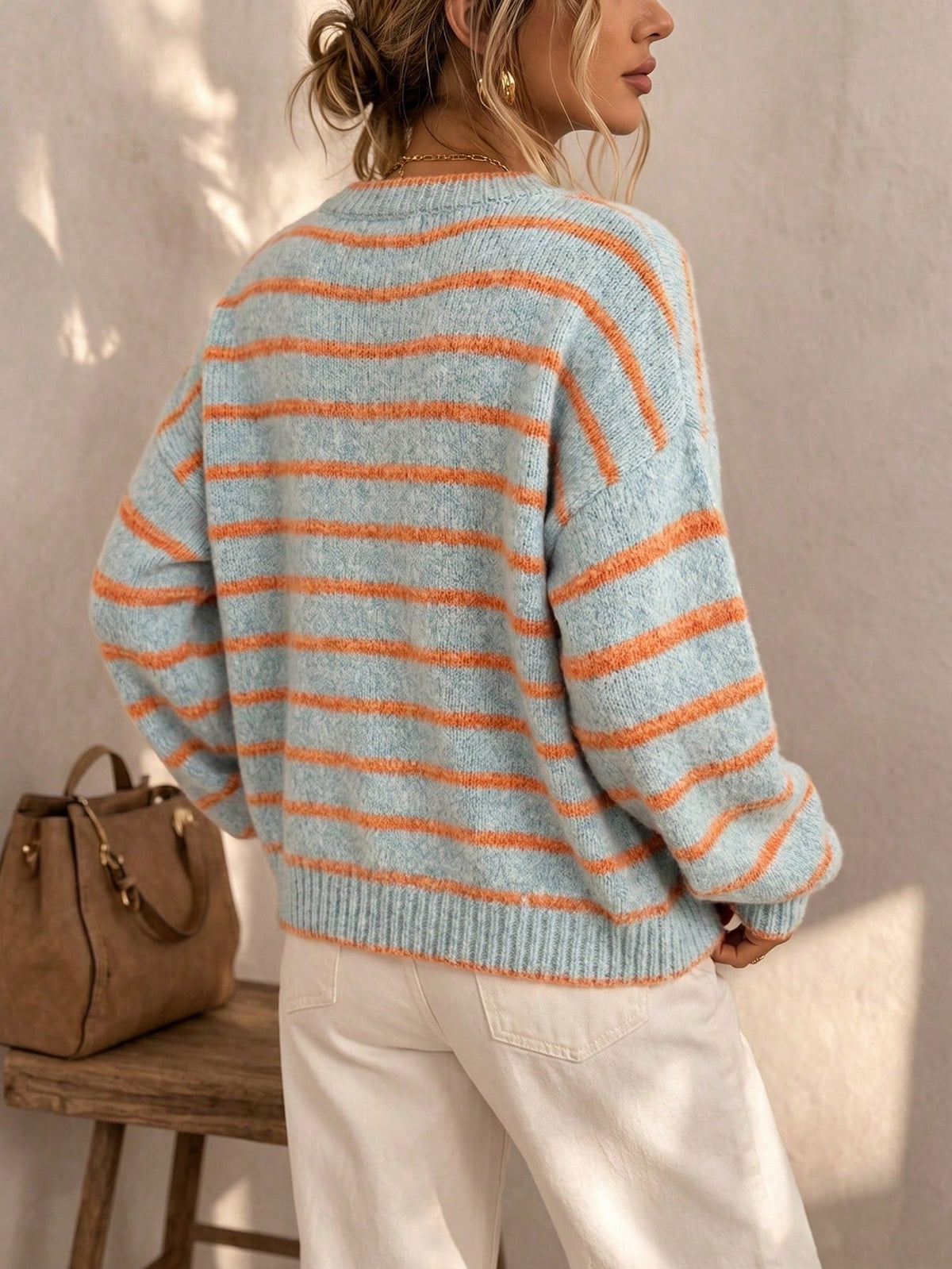Mabel – Weiche Strickjacke mit Kontraststreifen