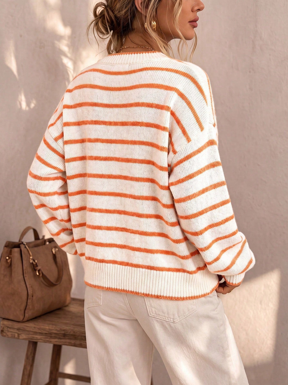 Mabel – Weiche Strickjacke mit Kontraststreifen