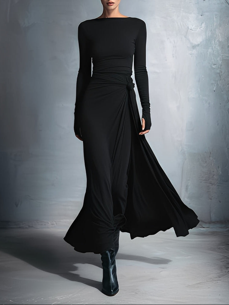 Naomie | Maxikleid mit seitlicher Schleife