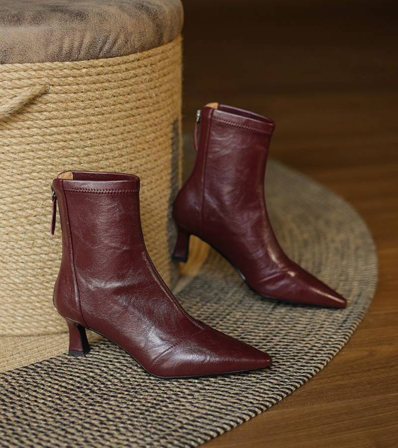 Charlotte-May | Lederstiefeletten mit Absatz