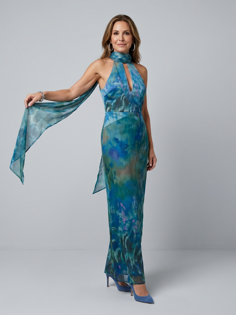 Juniper | Ärmelloses Maxikleid mit Schlüsselloch-Ausschnitt