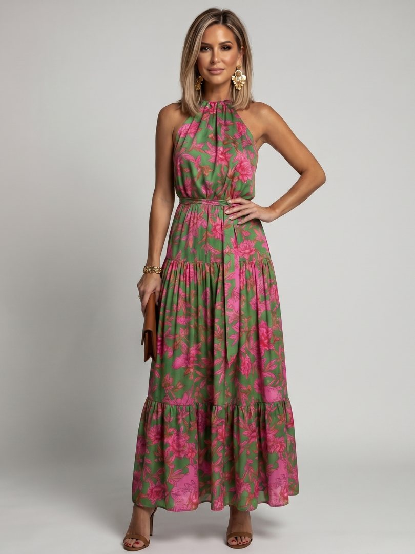 Rowen | Drapiertes Midikleid mit Gürtel