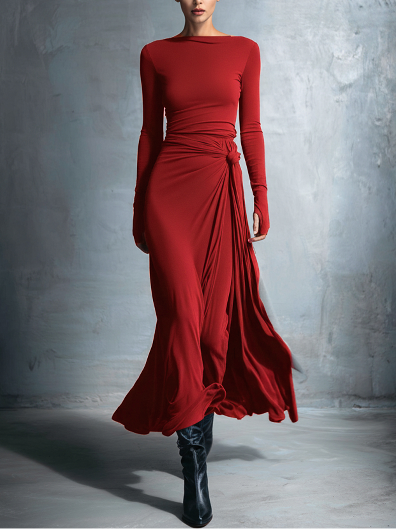Naomie | Maxikleid mit seitlicher Schleife
