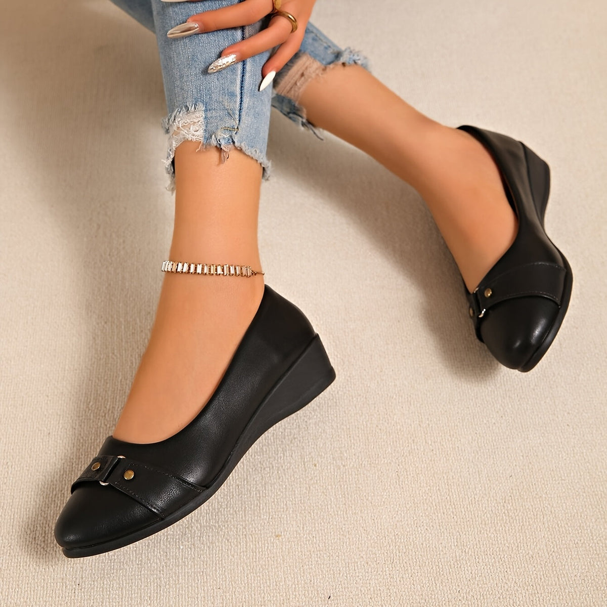 Mavis | Gepolsterte Schuhe mit Keilabsatz