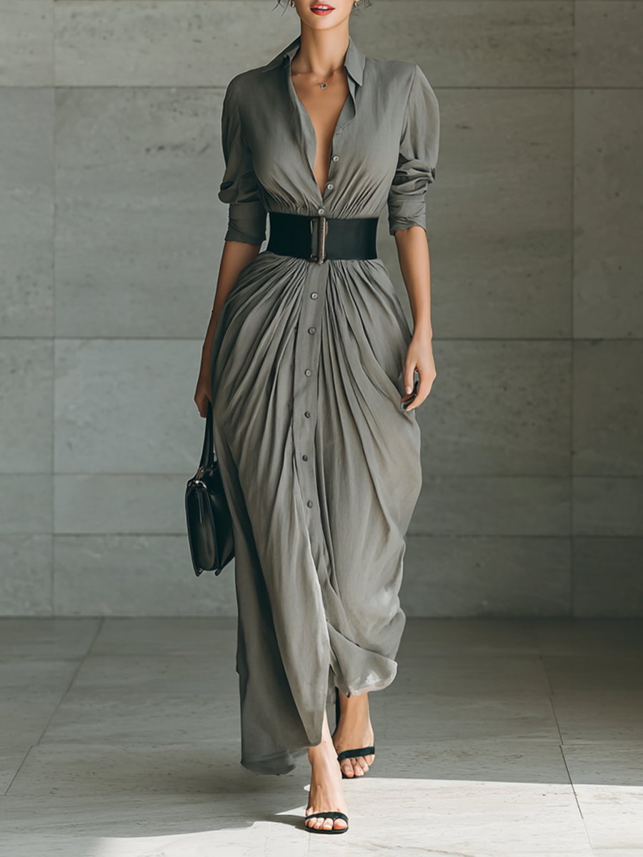 Zéphyrine | Langes plissiertes Kleid