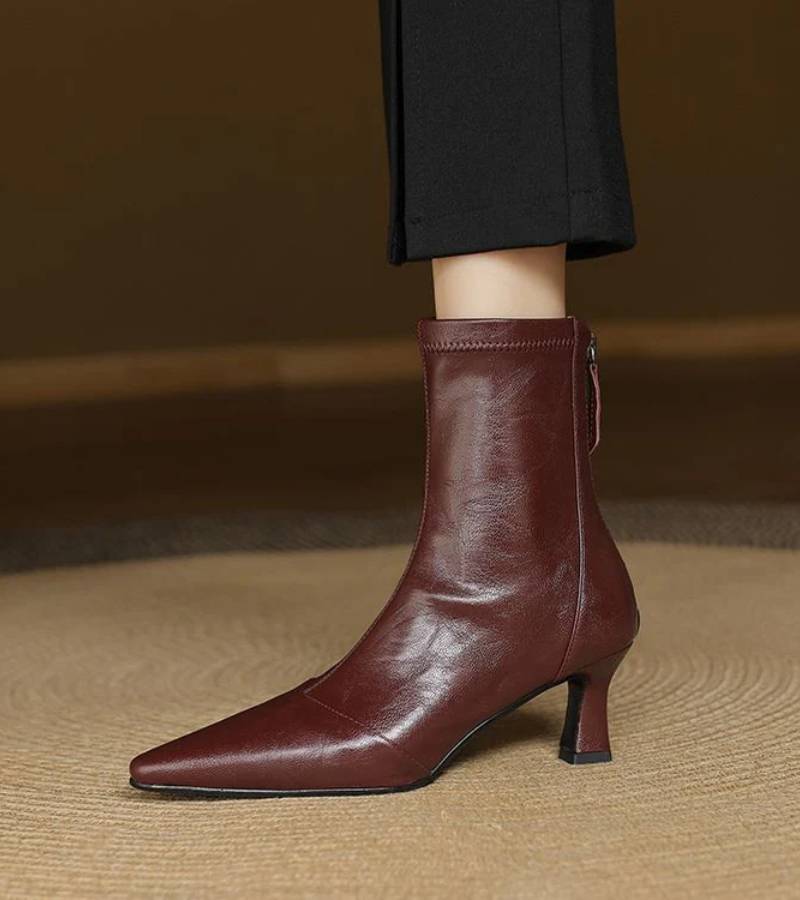 Charlotte-May | Lederstiefeletten mit Absatz
