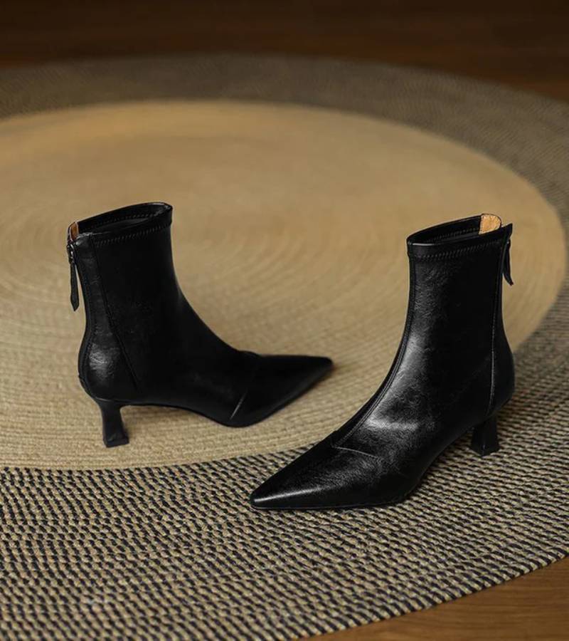 Charlotte-May | Lederstiefeletten mit Absatz
