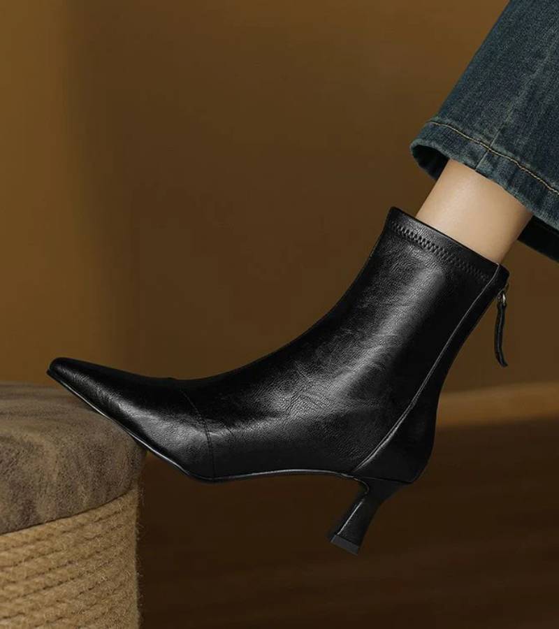 Charlotte-May | Lederstiefeletten mit Absatz