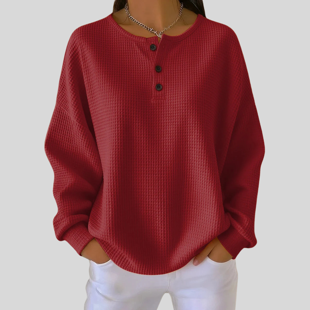 Nessa | Lässiger Henley-Sweatshirt