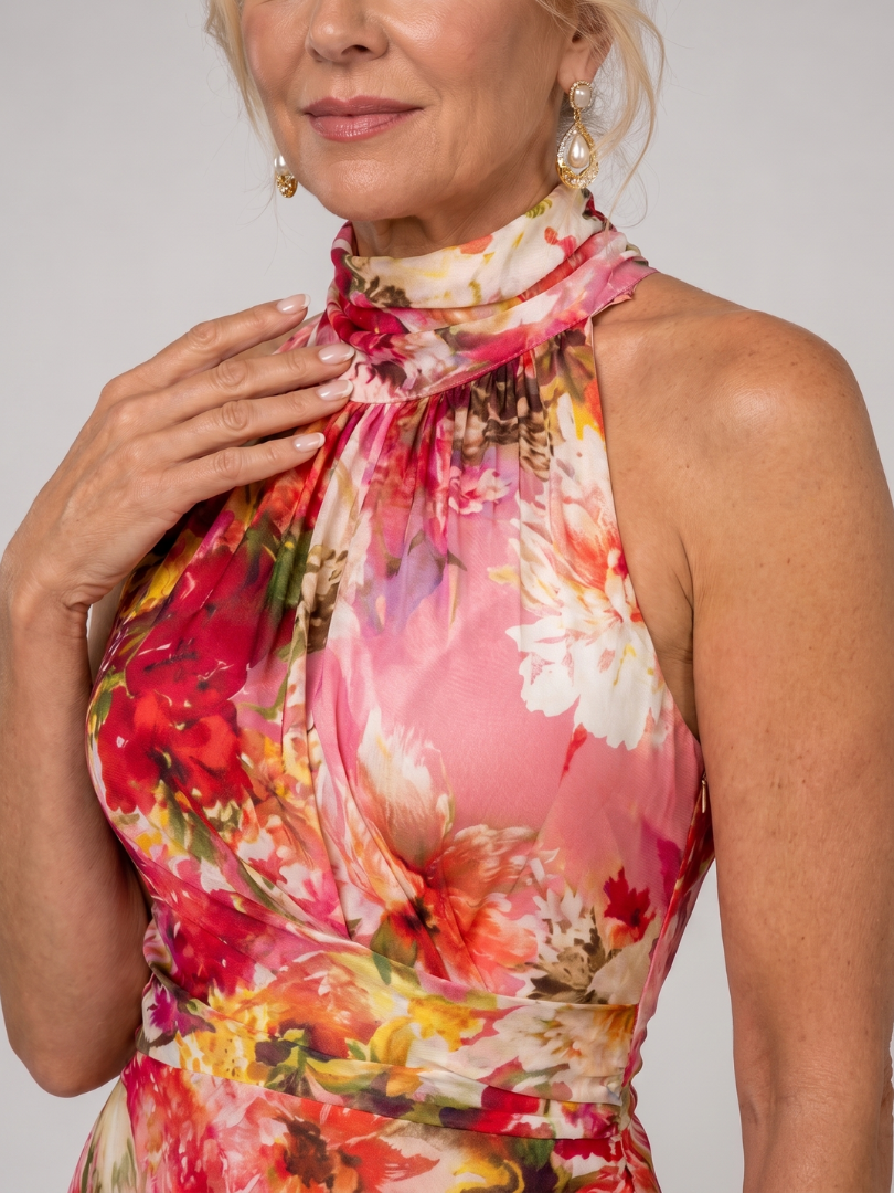 Elisabetta | Geblümtes Maxikleid mit Sweetheart-Ausschnitt