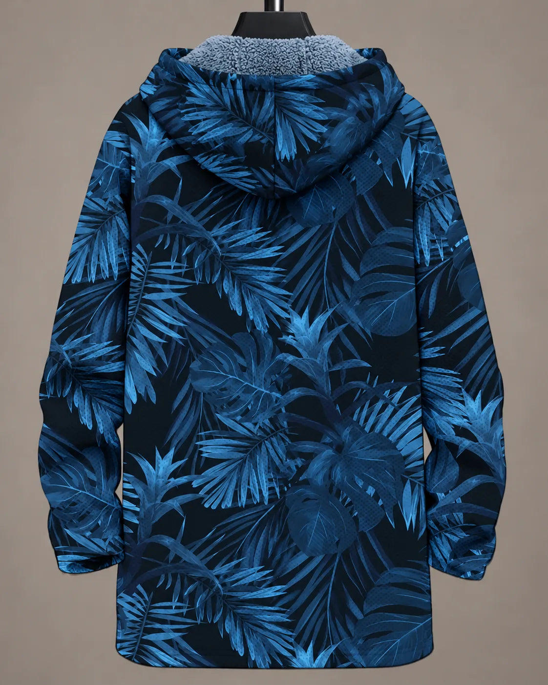 Celeste Mitternachtsblaue Botanische Kapuzenjacke