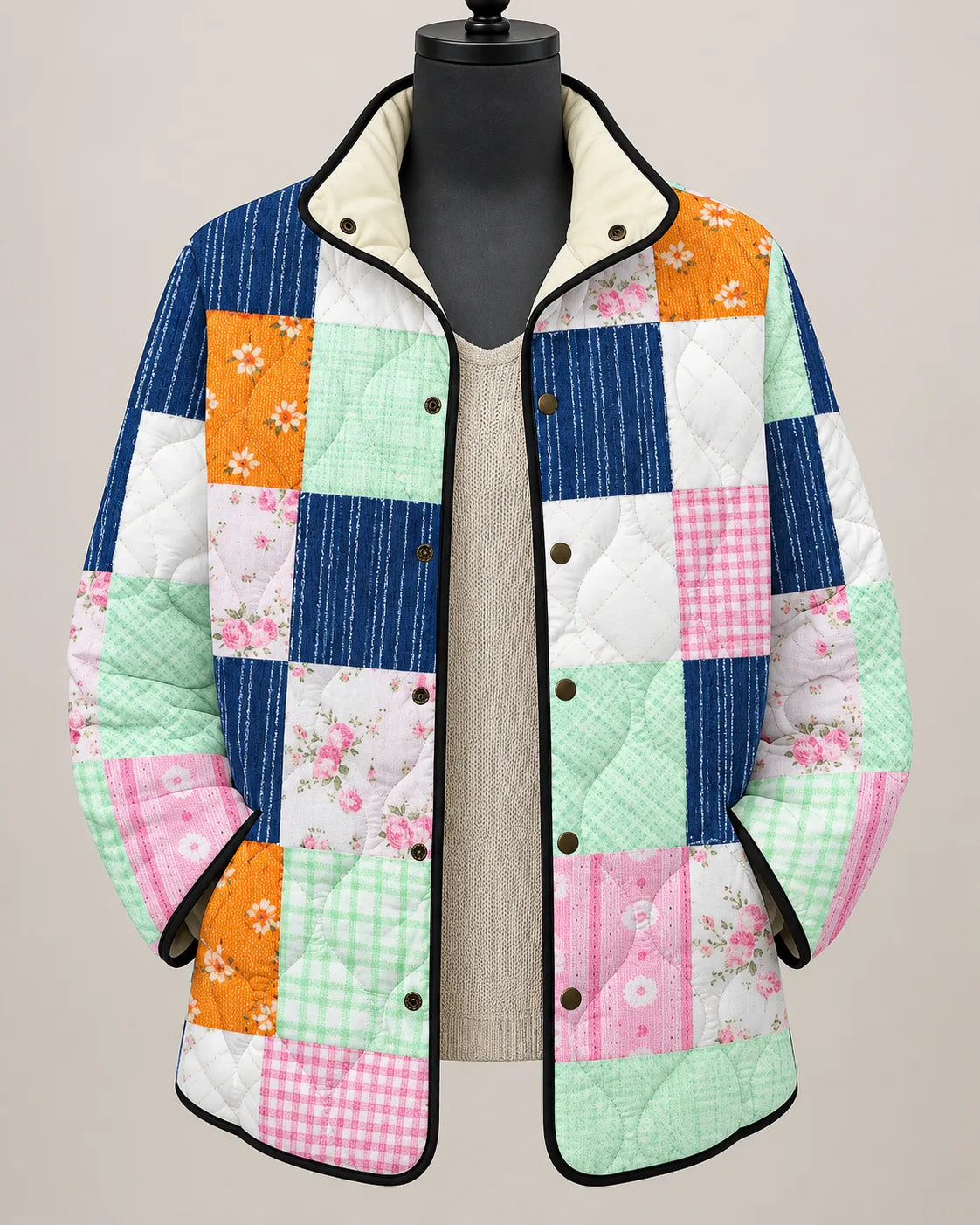Mirelle | Farbenfrohe gesteppte Patchwork-Jacke
