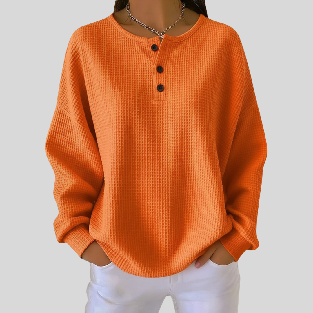 Nessa | Lässiger Henley-Sweatshirt