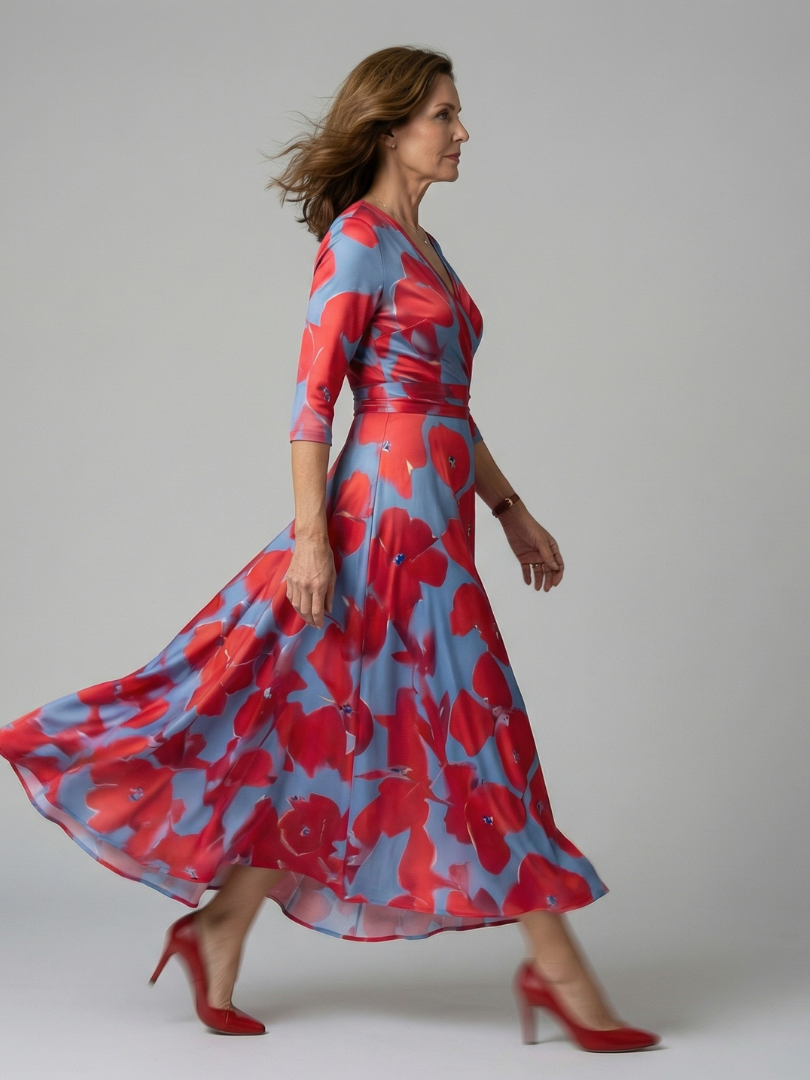 Morwenna | Wickel-Maxikleid mit Blumenmuster
