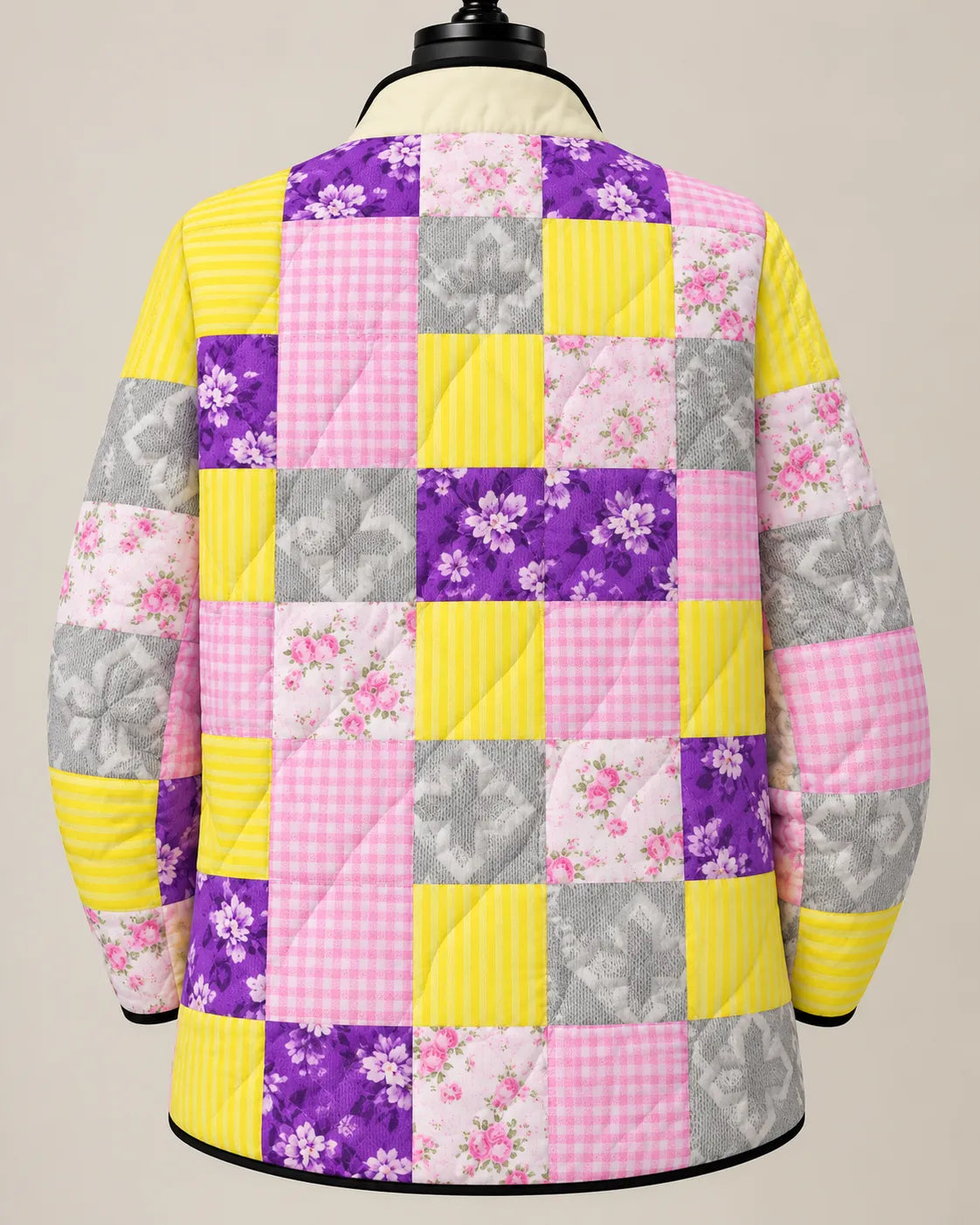 Celestine | Gesteppte Patchwork-Jacke im Sonnendesign