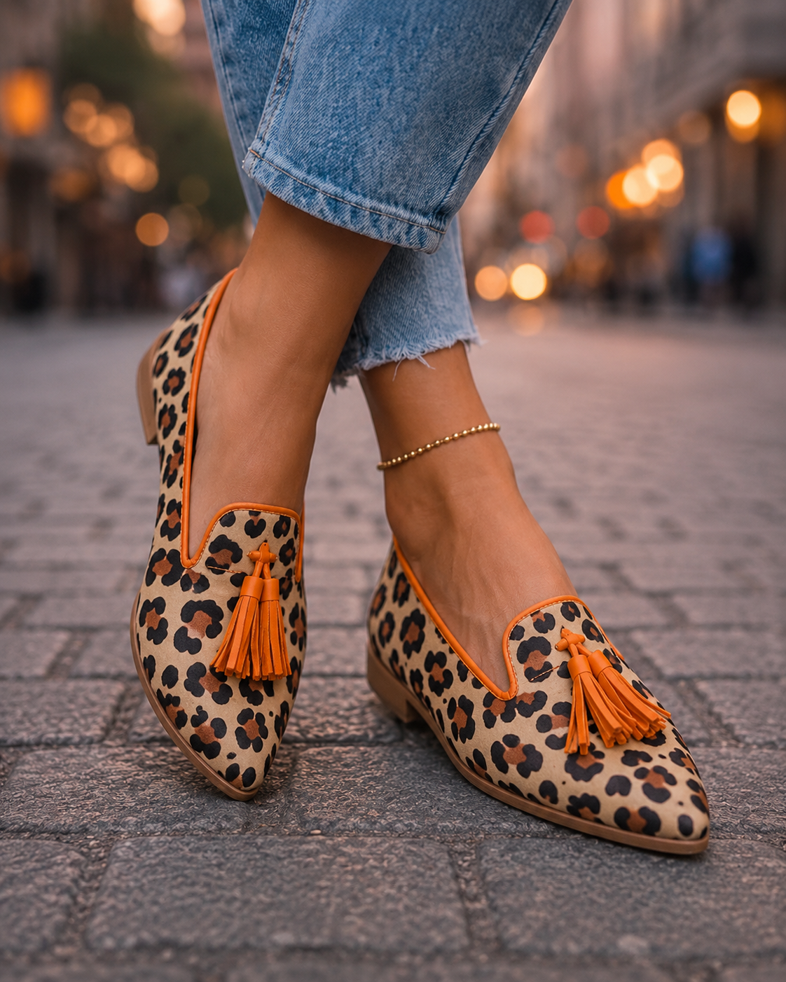 Nerina Loafer mit Leopardenmuster und Quasten