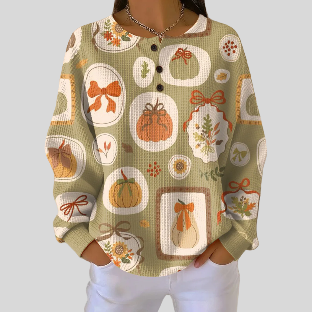 Tawnie | Sweatshirt mit Schleifen und Kürbissen