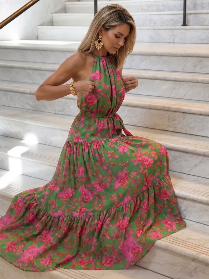 Rowen | Drapiertes Midikleid mit Gürtel