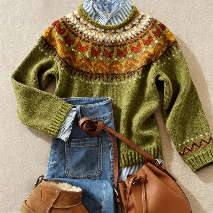 Jasmine™ | Klassischer Vintage-Strickpullover
