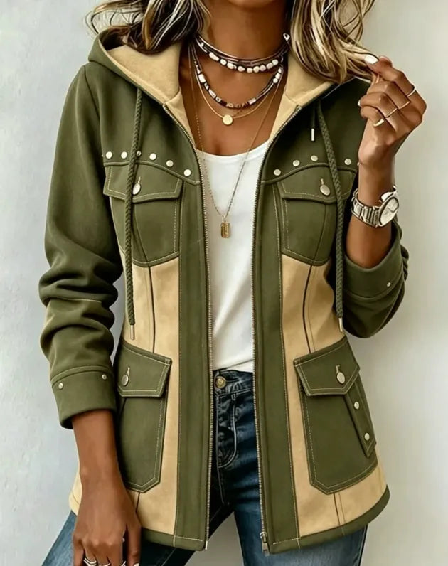 Lena – Patchwork-Jacke mit Kapuze