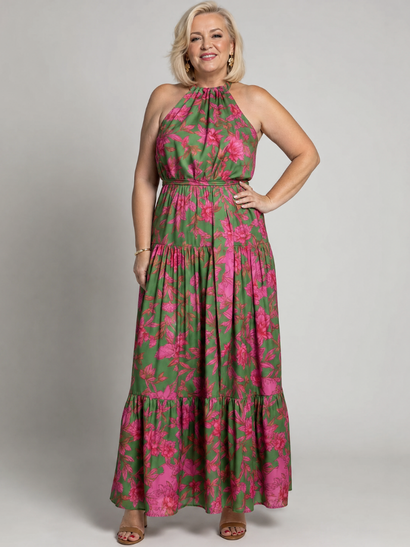 Rowen | Drapiertes Midikleid mit Gürtel