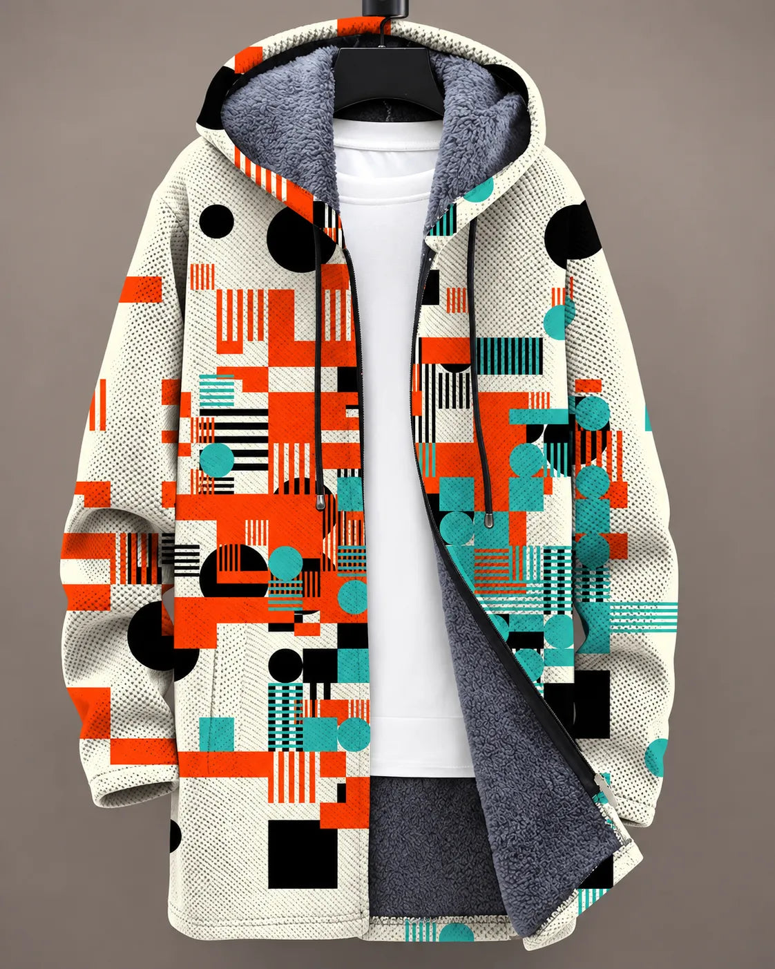 Celeste Monochrome Gesprenkelte Kapuzenjacke