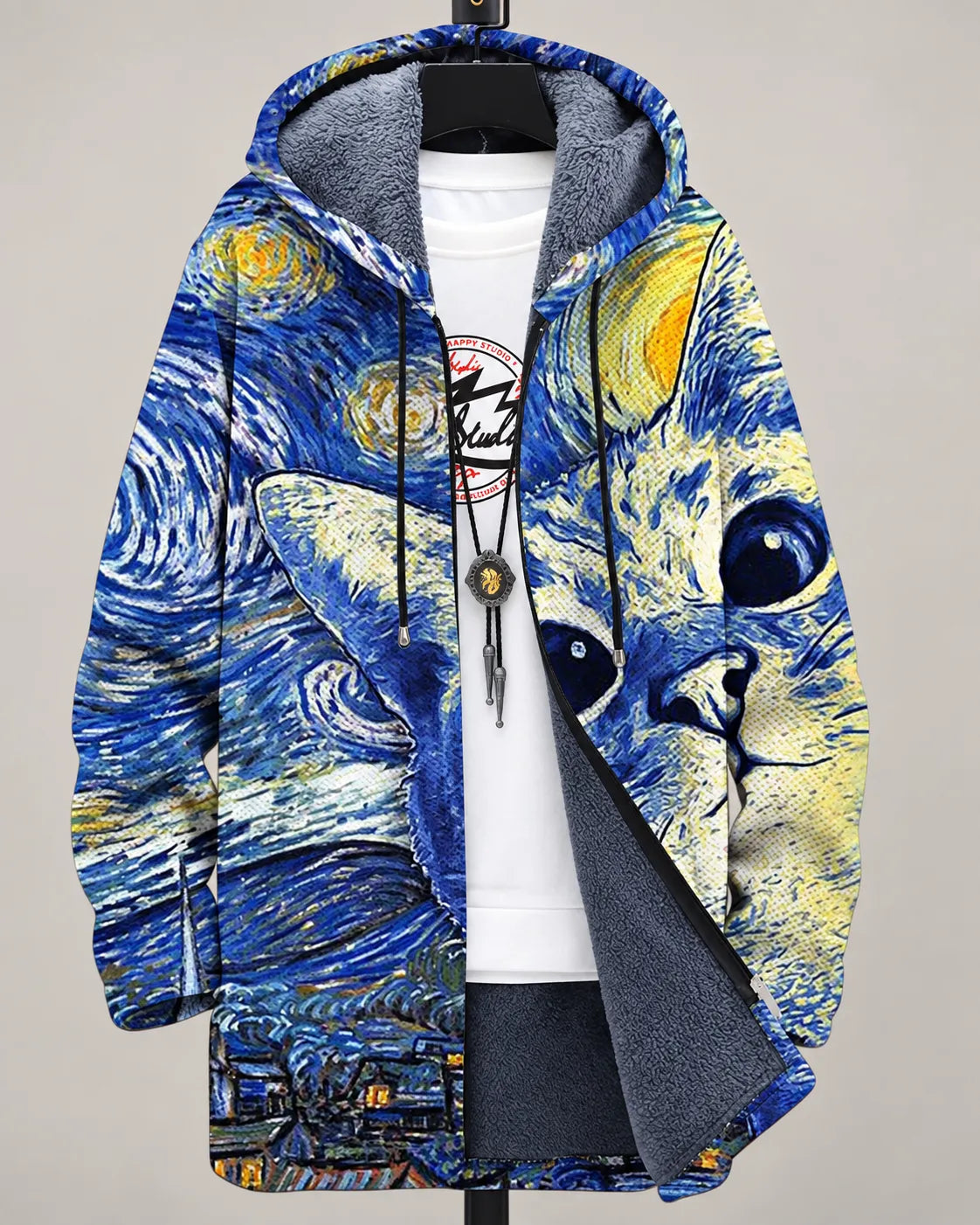 Celeste | Kapuzenjacke mit Ozean-Kunstdruck