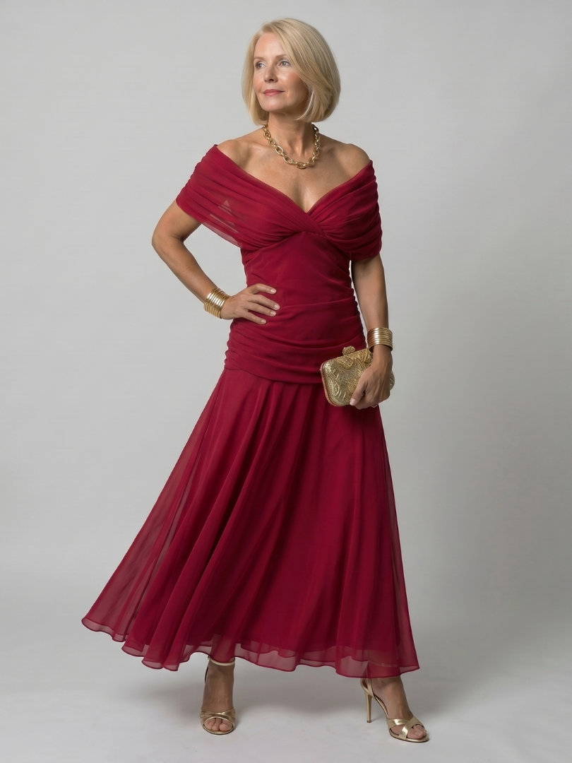Calen | Luftiges Midikleid mit freien Schultern