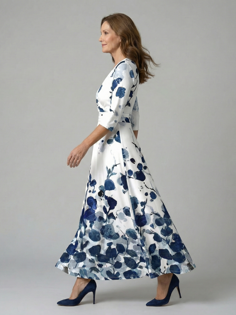 Morwenna | Wickel-Maxikleid mit Blumenmuster