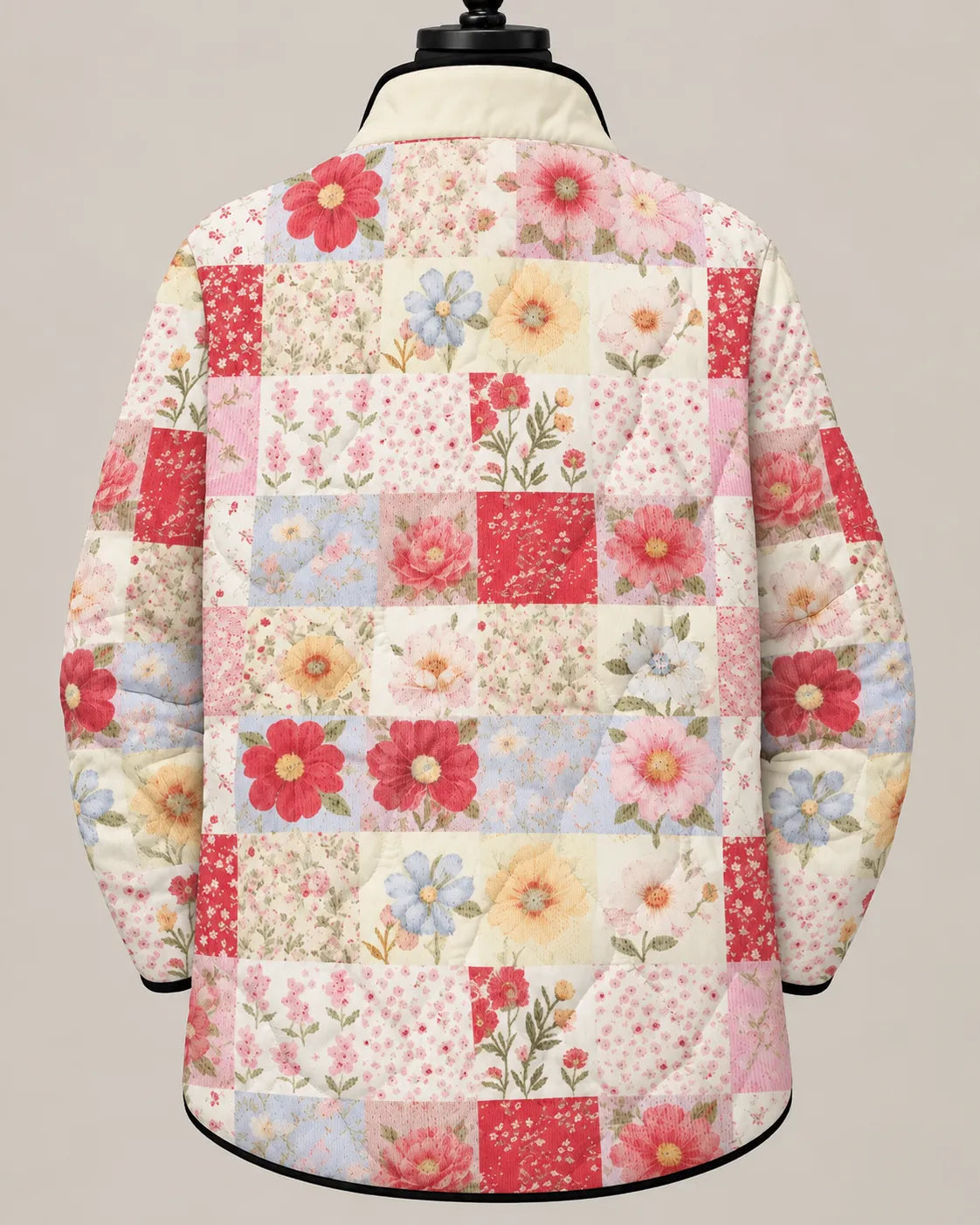 Eliana | Gesteppte Patchwork-Jacke mit Wildblumen