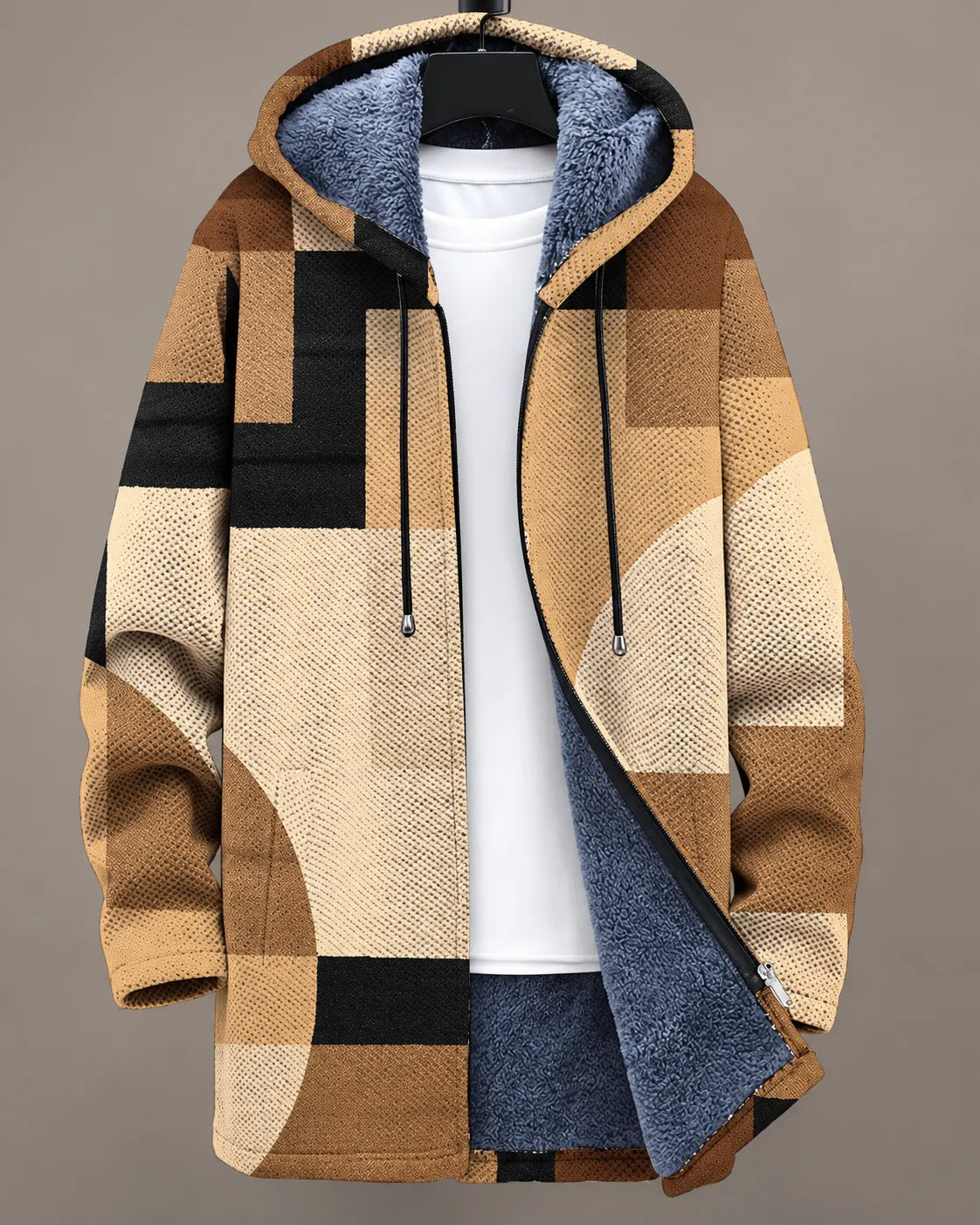 Camille Moderne Patchwork-Kapuzenjacke