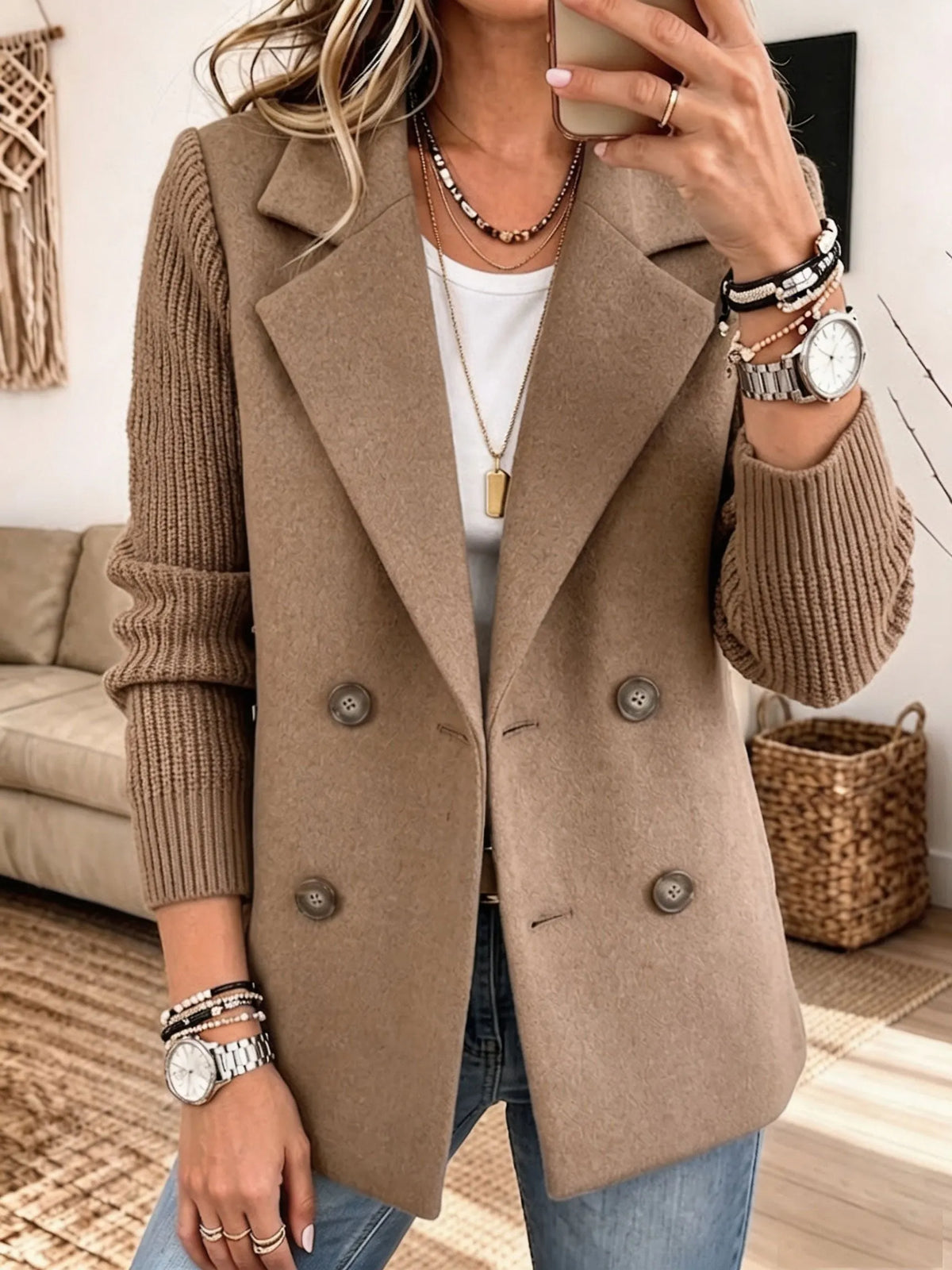 Clara – Blazer mit Strickärmeln