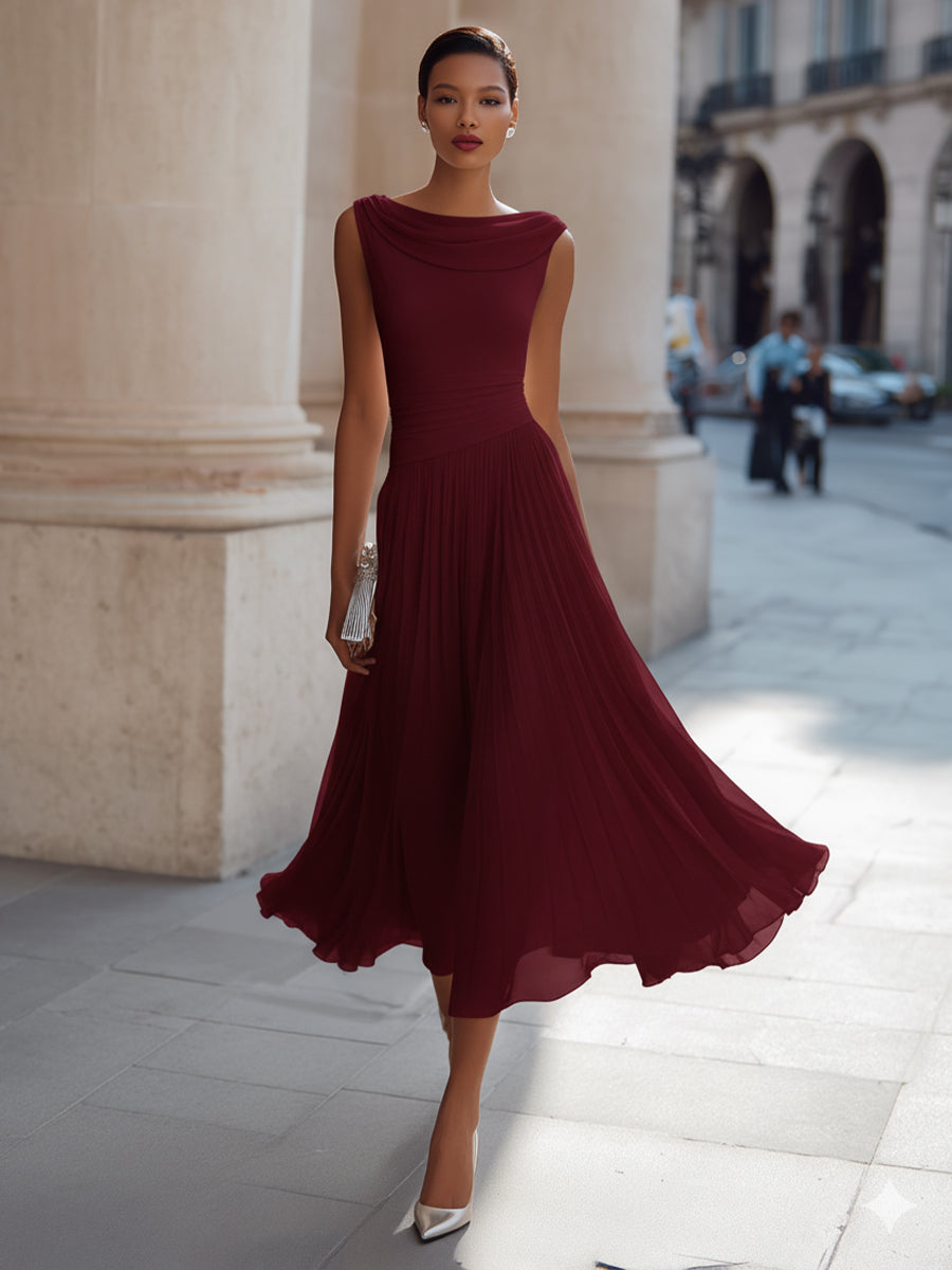 Mirella | Elegantes Midikleid mit Plissee