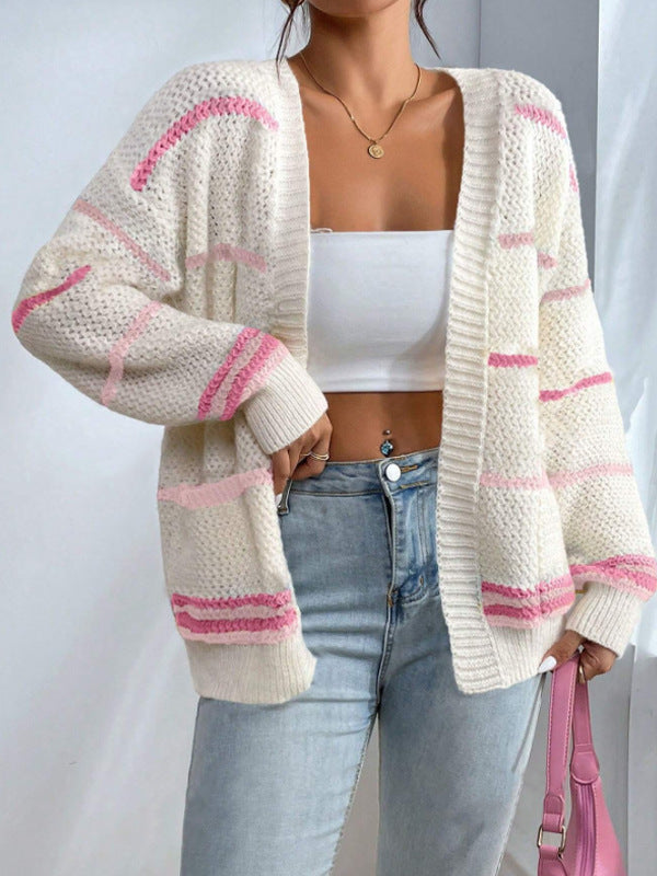 Oversize-Strickcardigan – Gemütliche langärmelige Cardigan mit offener Front